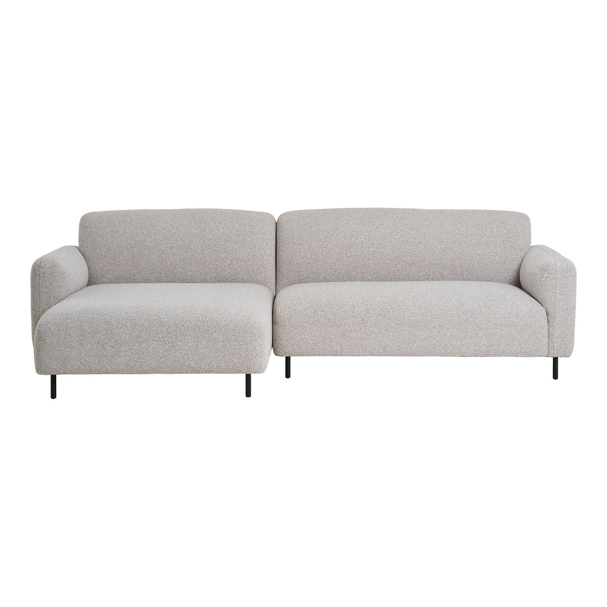 Mona Sofa mit Récamiere links – Bouclé Hellgrau von Luiva Living