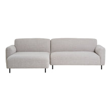 Mona Sofa mit Récamiere links – Bouclé Hellgrau von Luiva Living