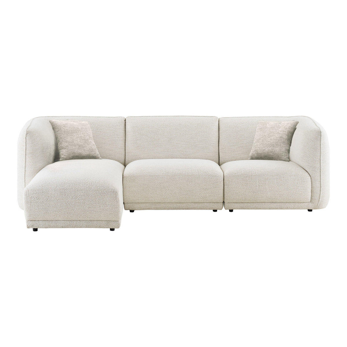 Ilvy Sofa mit Récamiere links – Cremeweiß von Luiva Living