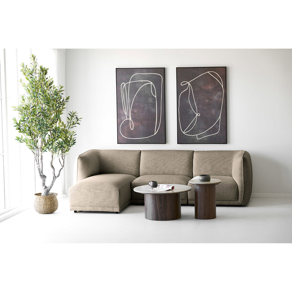 Ilvy Sofa mit Récamiere links – Braun – Ansicht 2