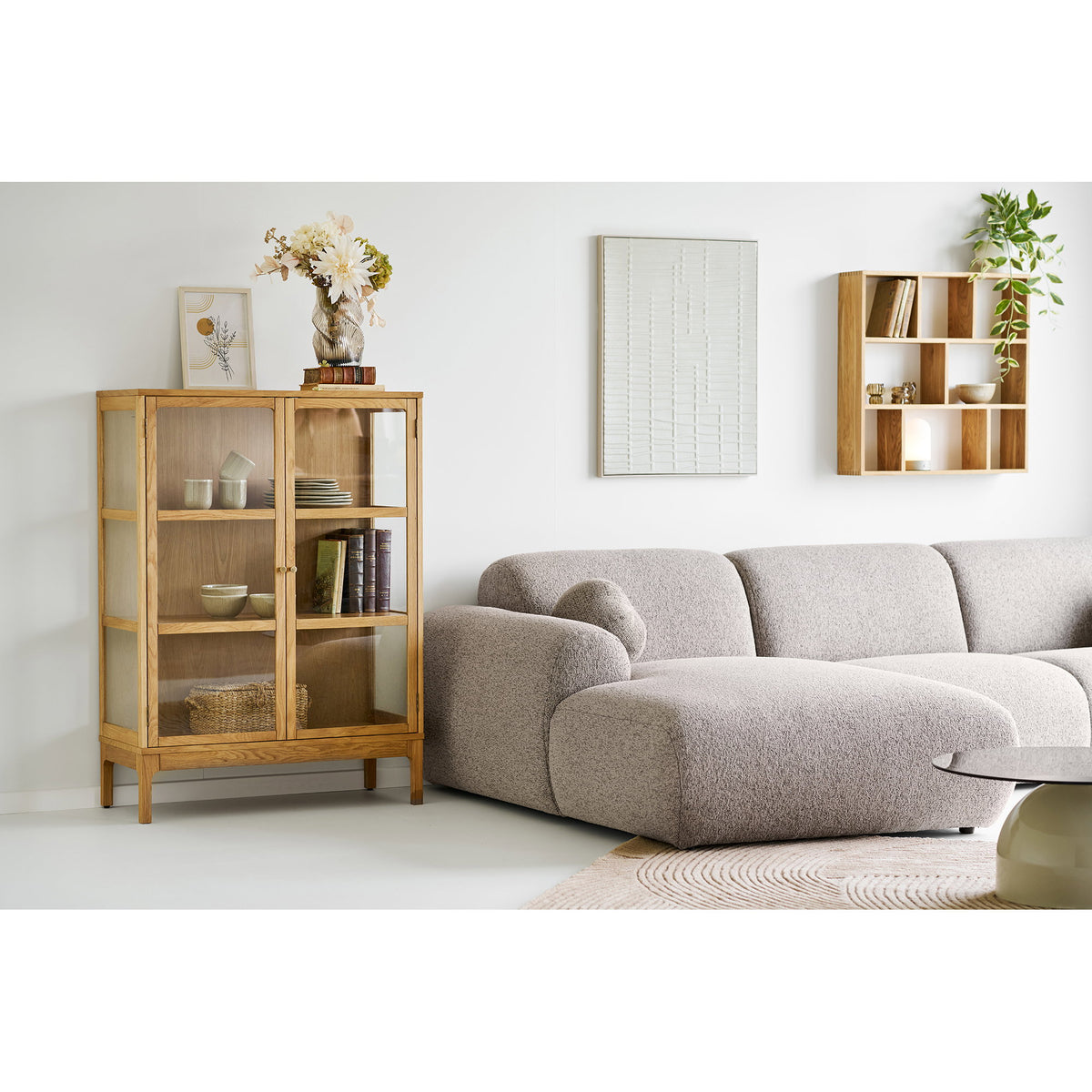 Samu Sofa mit Récamiere links – Steingrau – Ansicht 8