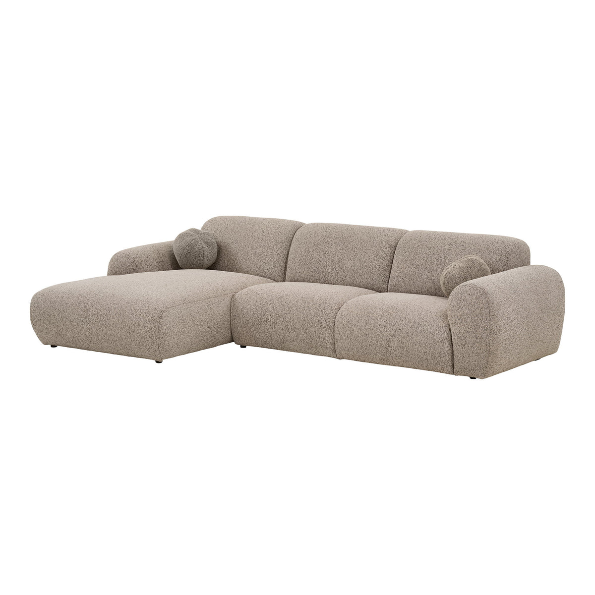 Samu Sofa mit Récamiere links – Steingrau – Ansicht 2