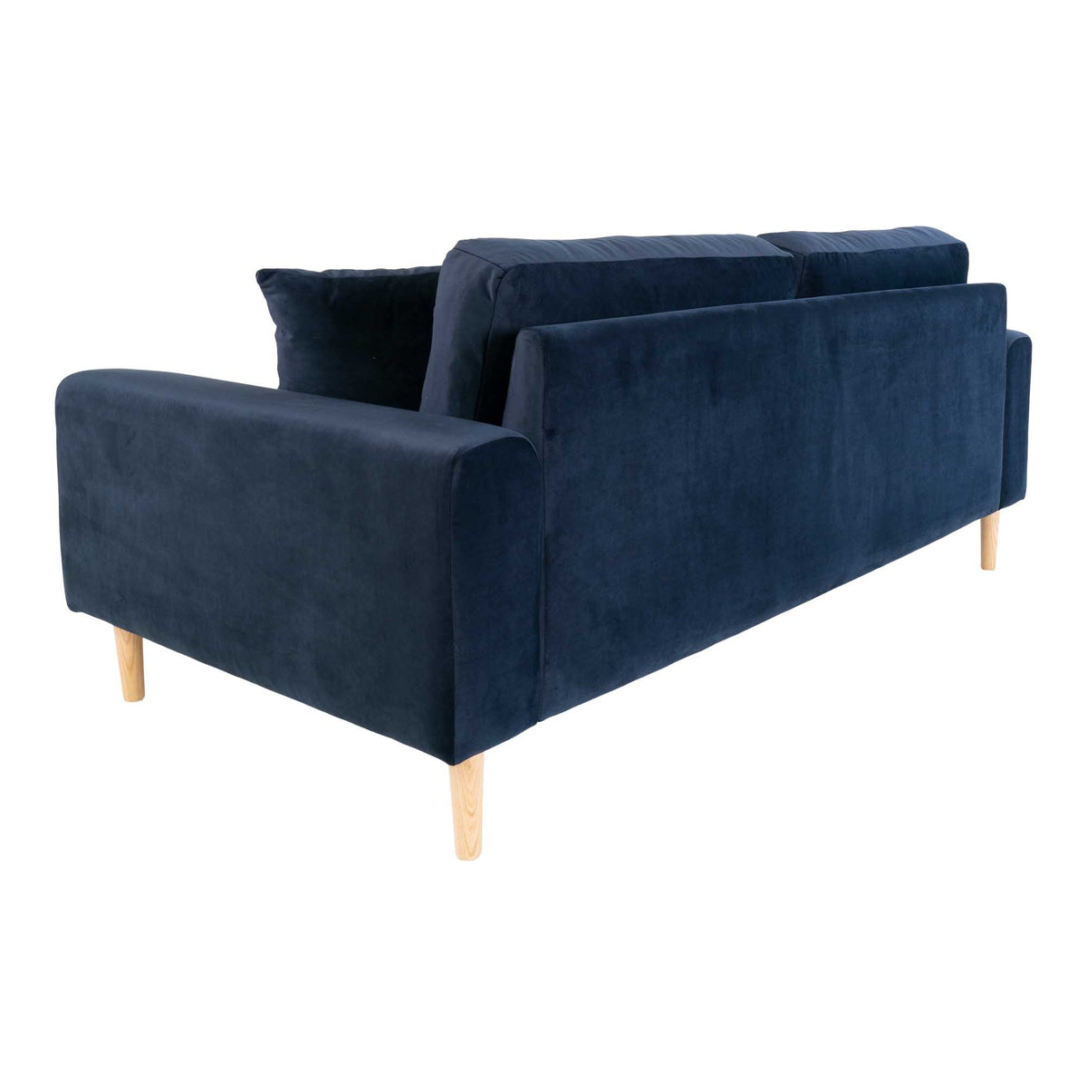 Ugo 2,5-Sitzer-Sofa – Samt Dunkelblau, Beine Natur – Ansicht 4