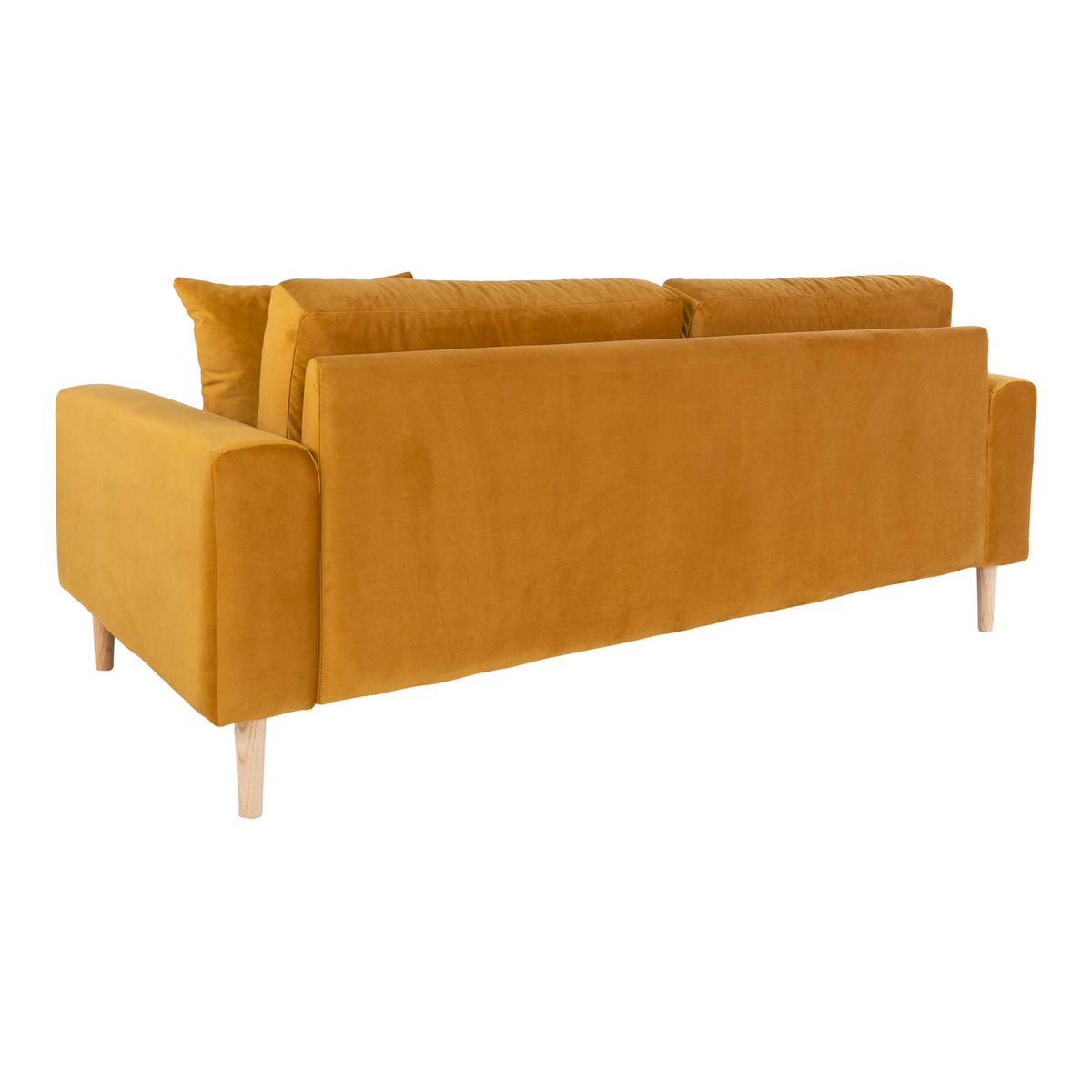 Ugo 2,5-Sitzer-Sofa – Samt Senfgelb, Beine Natur – Ansicht 4