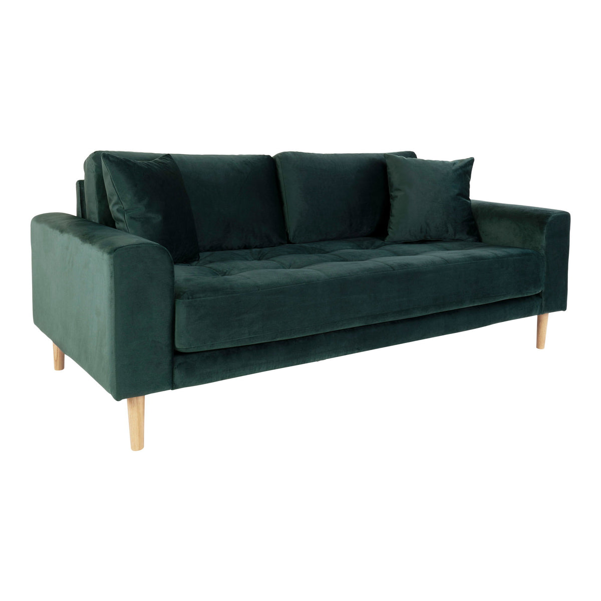 Ugo 2,5-Sitzer-Sofa – Samt Dunkelgrün, Beine Natur – Ansicht 2