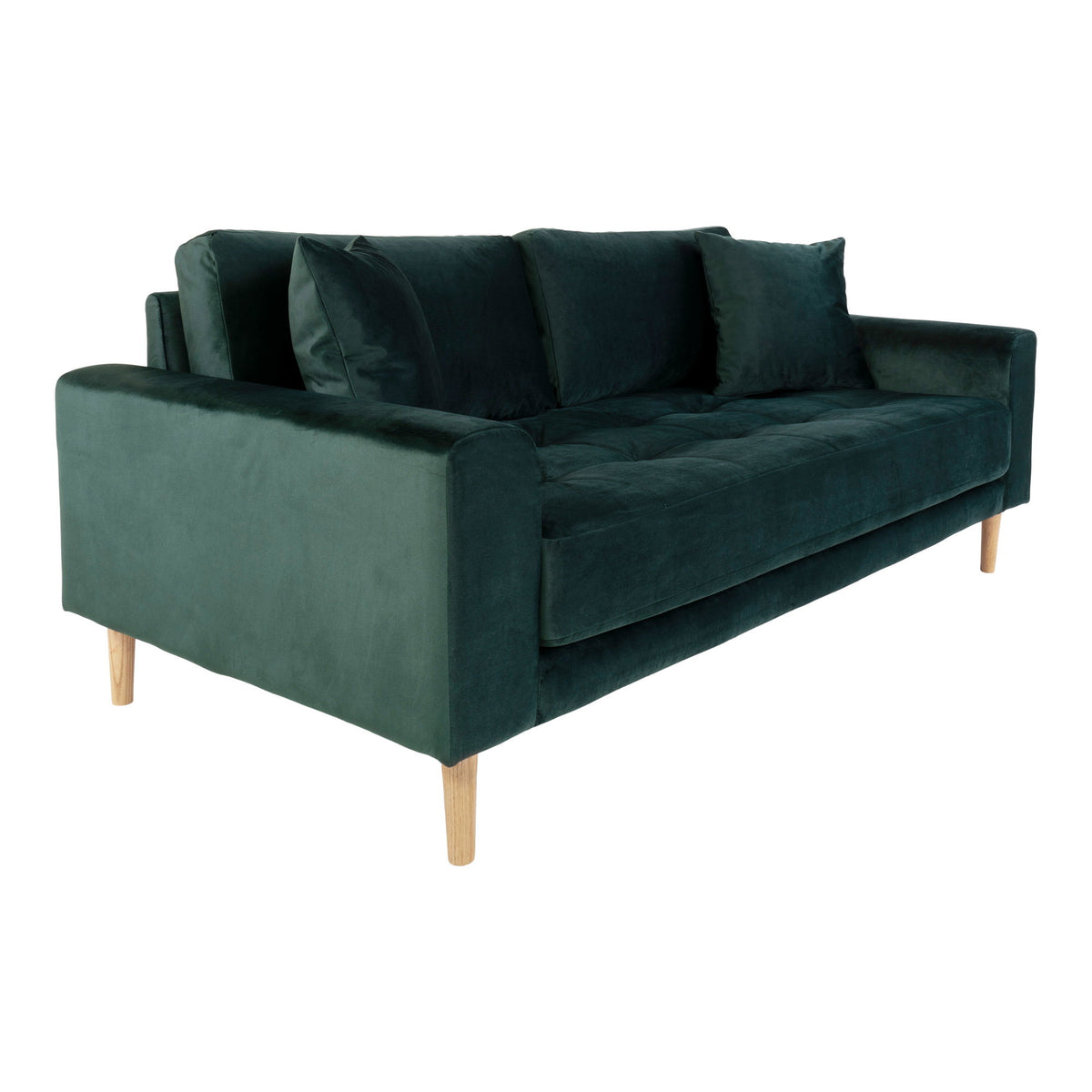 Ugo 2,5-Sitzer-Sofa – Samt Dunkelgrün, Beine Natur – Ansicht 3