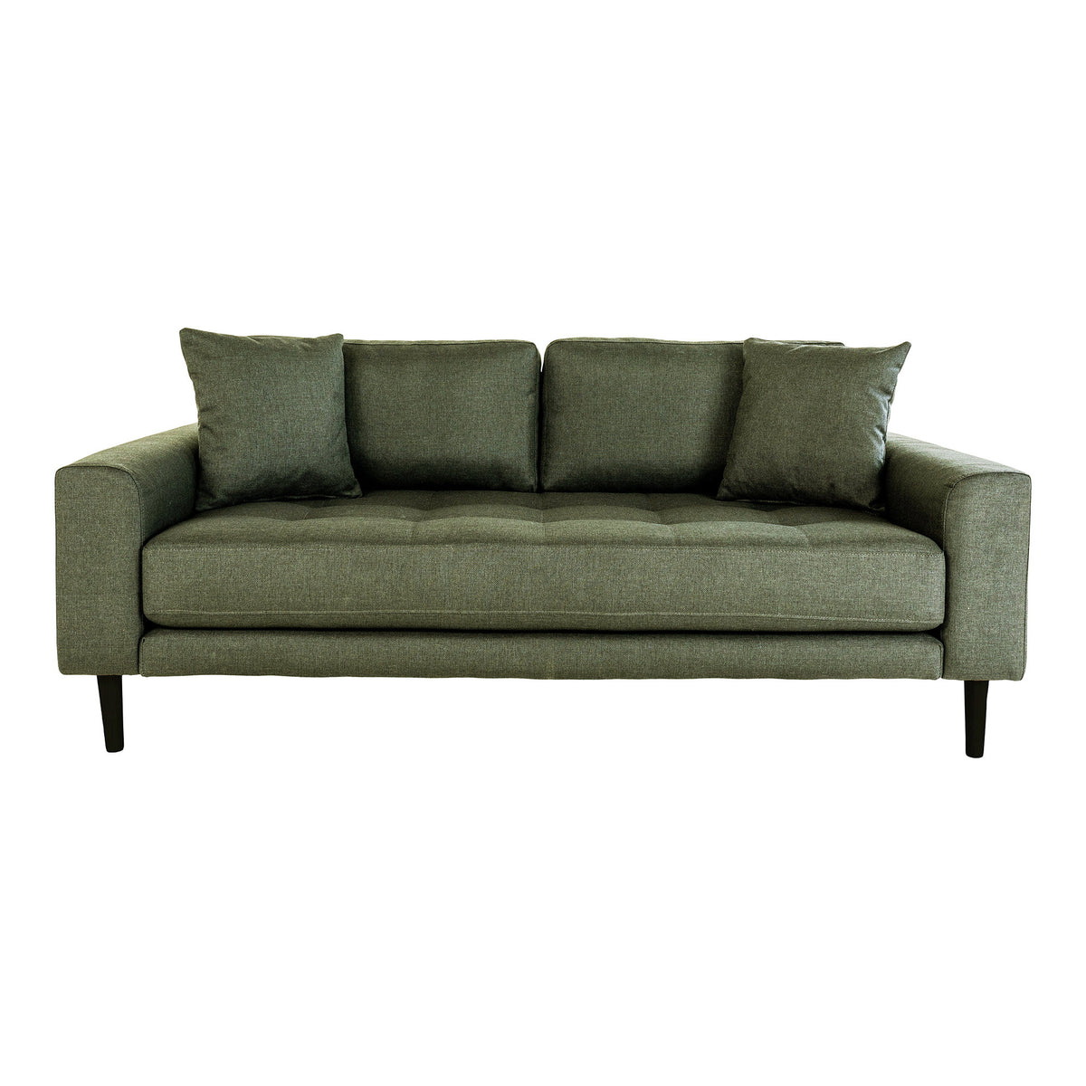 Ugo 2,5-Sitzer-Sofa – Olivgrün, Beine Schwarz von Luiva Living