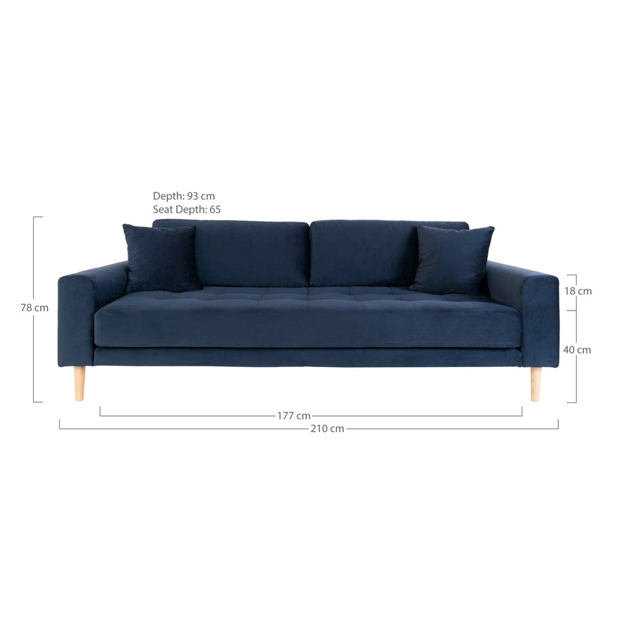Maßskizze Ugo 3-Sitzer-Sofa