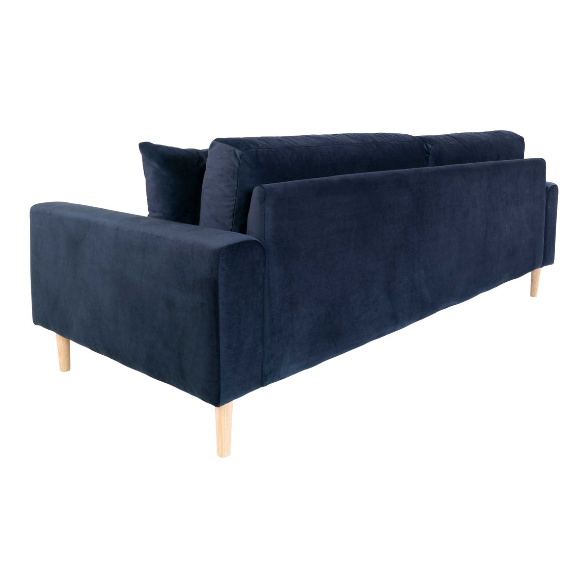 Ugo 3-Sitzer-Sofa – Samt Dunkelblau, Beine Natur – Ansicht 4