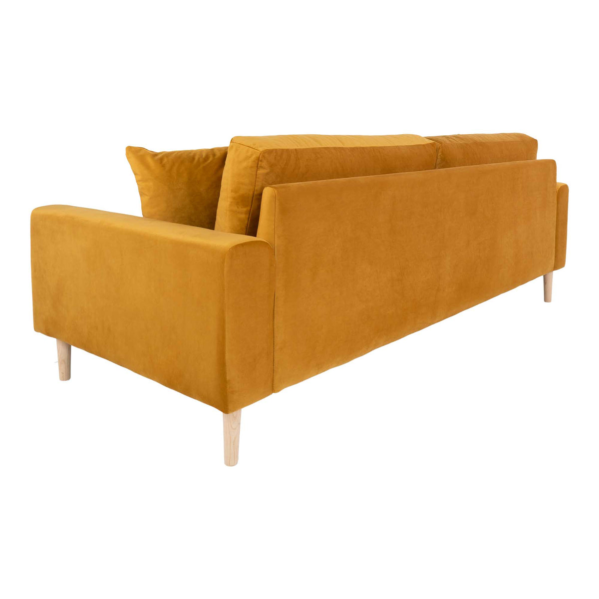 Ugo 3-Sitzer-Sofa – Samt Senfgelb, Beine Natur – Ansicht 4