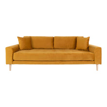 Ugo 3-Sitzer-Sofa – Samt Senfgelb, Beine Natur von Luiva Living