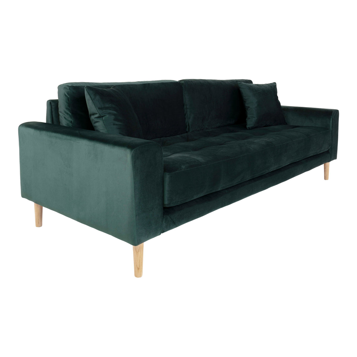 Ugo 3-Sitzer-Sofa – Samt Dunkelgrün, Beine Natur – Ansicht 3