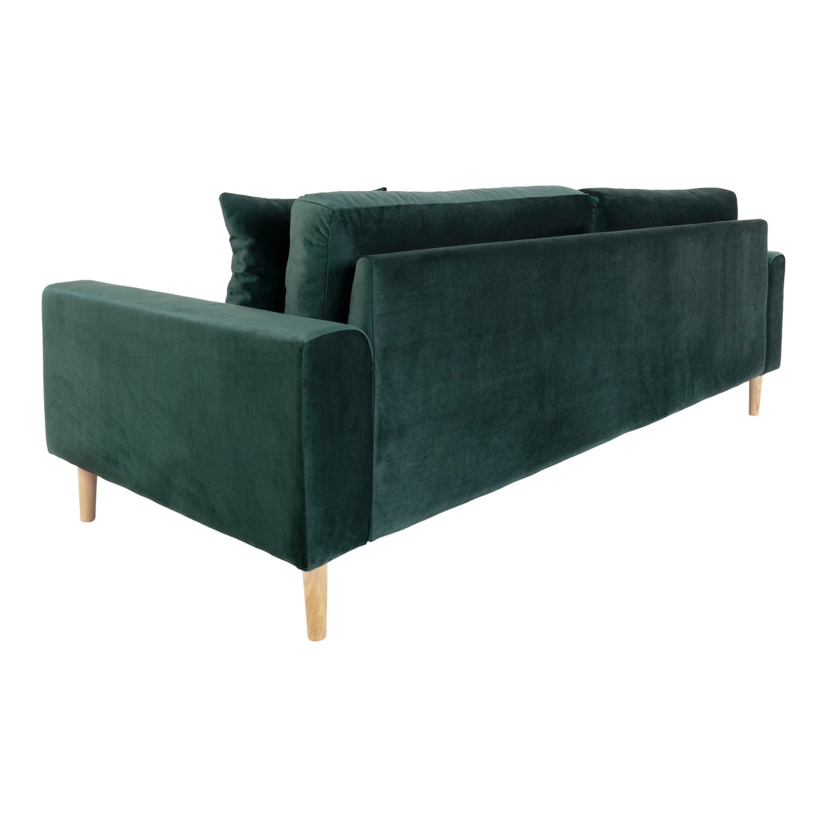 Ugo 3-Sitzer-Sofa – Samt Dunkelgrün, Beine Natur – Ansicht 4