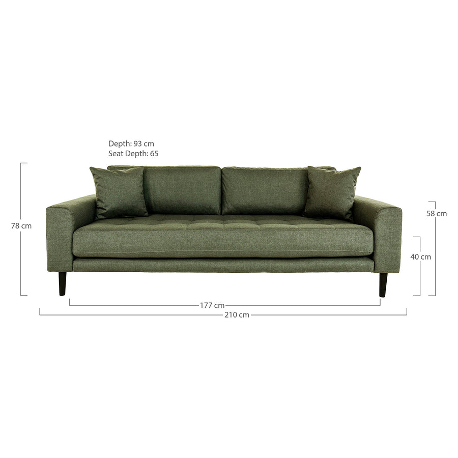 Maßskizze Ugo 3-Sitzer-Sofa