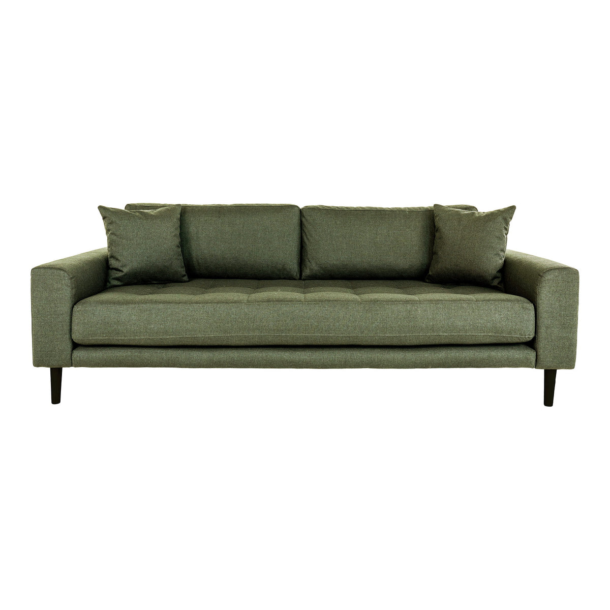Ugo 3-Sitzer-Sofa – Olivgrün, Beine Schwarz von Luiva Living