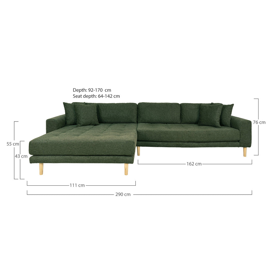 Maßskizze Ugo Sofa mit Récamiere