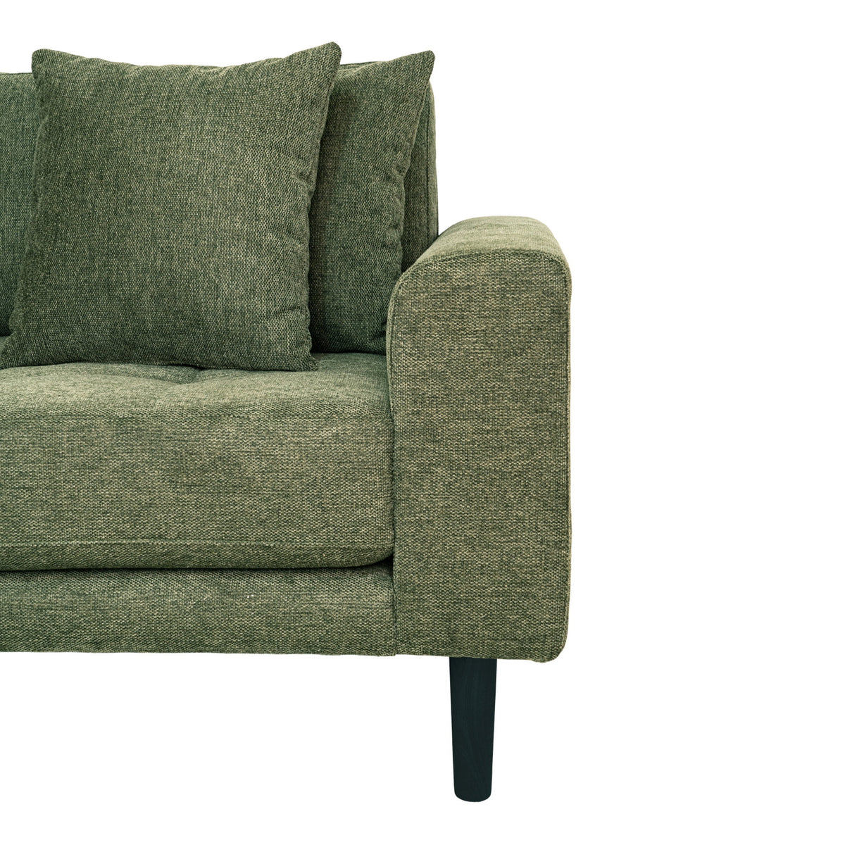 Ugo Sofa mit Récamiere links – Olivgrün, Beine Schwarz – Ansicht 3