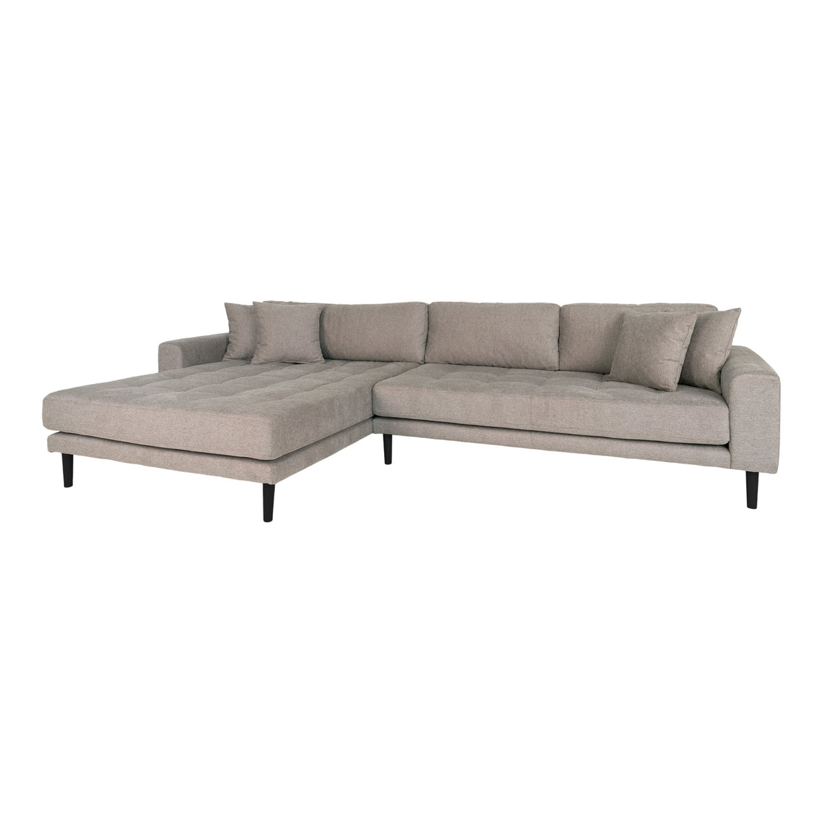 Ugo Sofa mit Récamiere links – Steingrau, Beine Schwarz – Ansicht 2