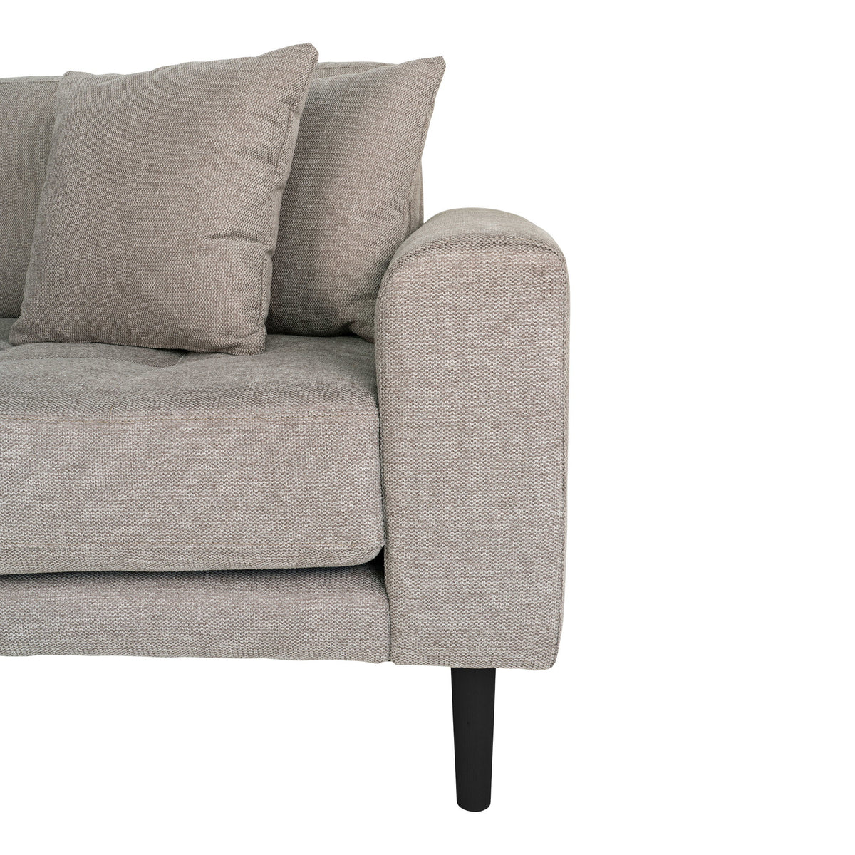 Ugo Sofa mit Récamiere links – Steingrau, Beine Schwarz – Ansicht 3