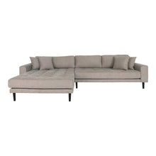 Ugo Sofa mit Récamiere links – Steingrau, Beine Schwarz von Luiva Living
