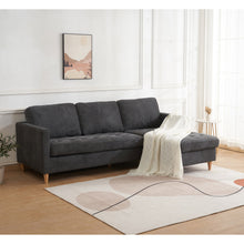 Neo Sofa mit Récamiere – Dunkelgrau, Beine Natur – Ansicht 5