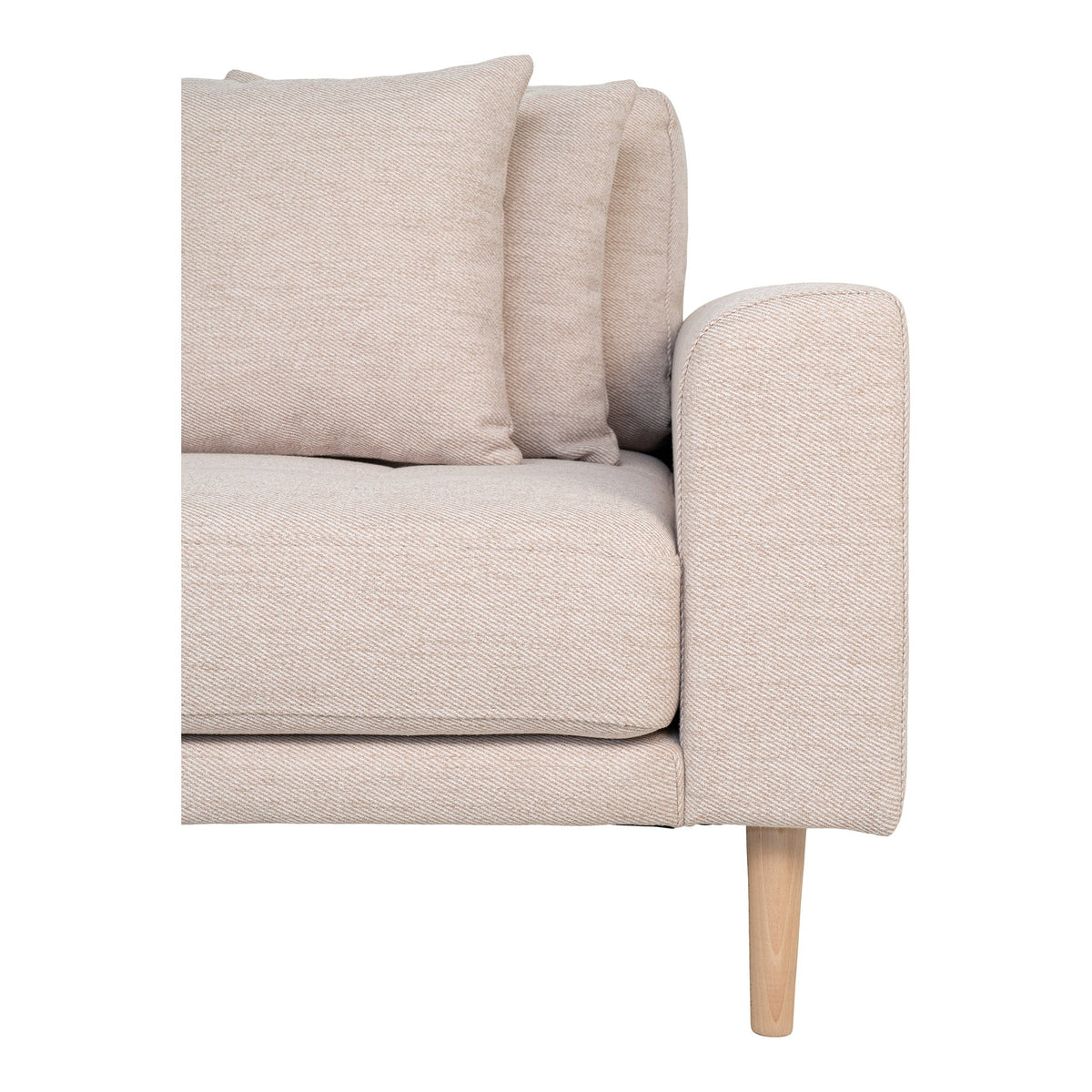 Ugo Sofa mit Récamiere links – Sand, Beine Natur – Ansicht 3