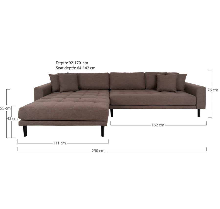 Maßskizze Ugo Sofa mit Récamiere
