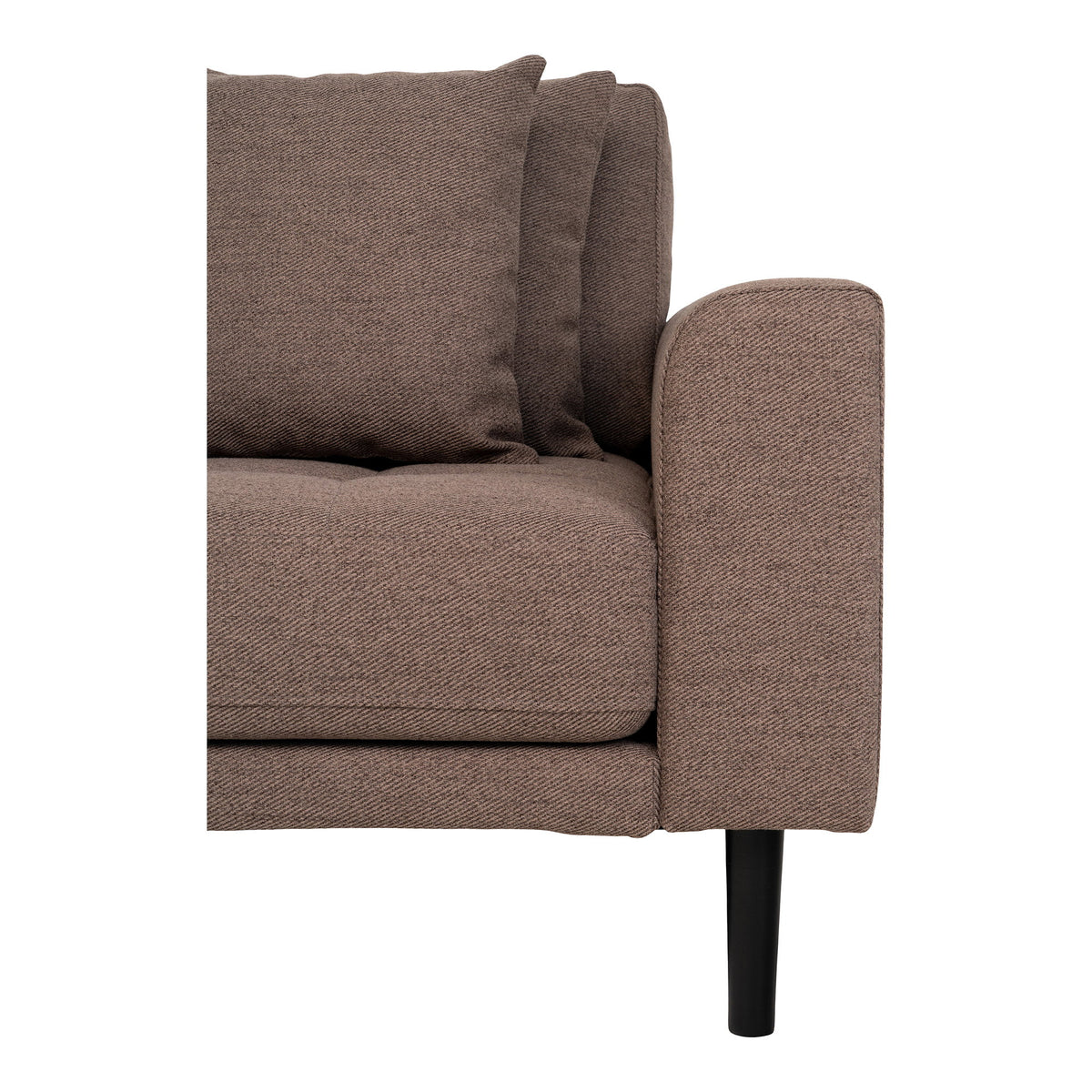 Ugo Sofa mit Récamiere links – Braun, Beine Schwarz – Ansicht 3