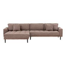 Ugo Sofa mit Récamiere links – Cord Braun, Beine Schwarz von Luiva Living