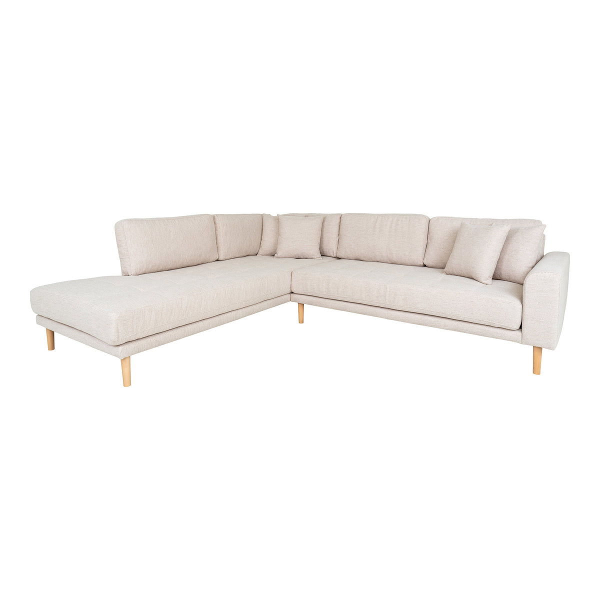 Ugo Ecksofa mit offenem Ende links – Sand, Beine Natur – Ansicht 2