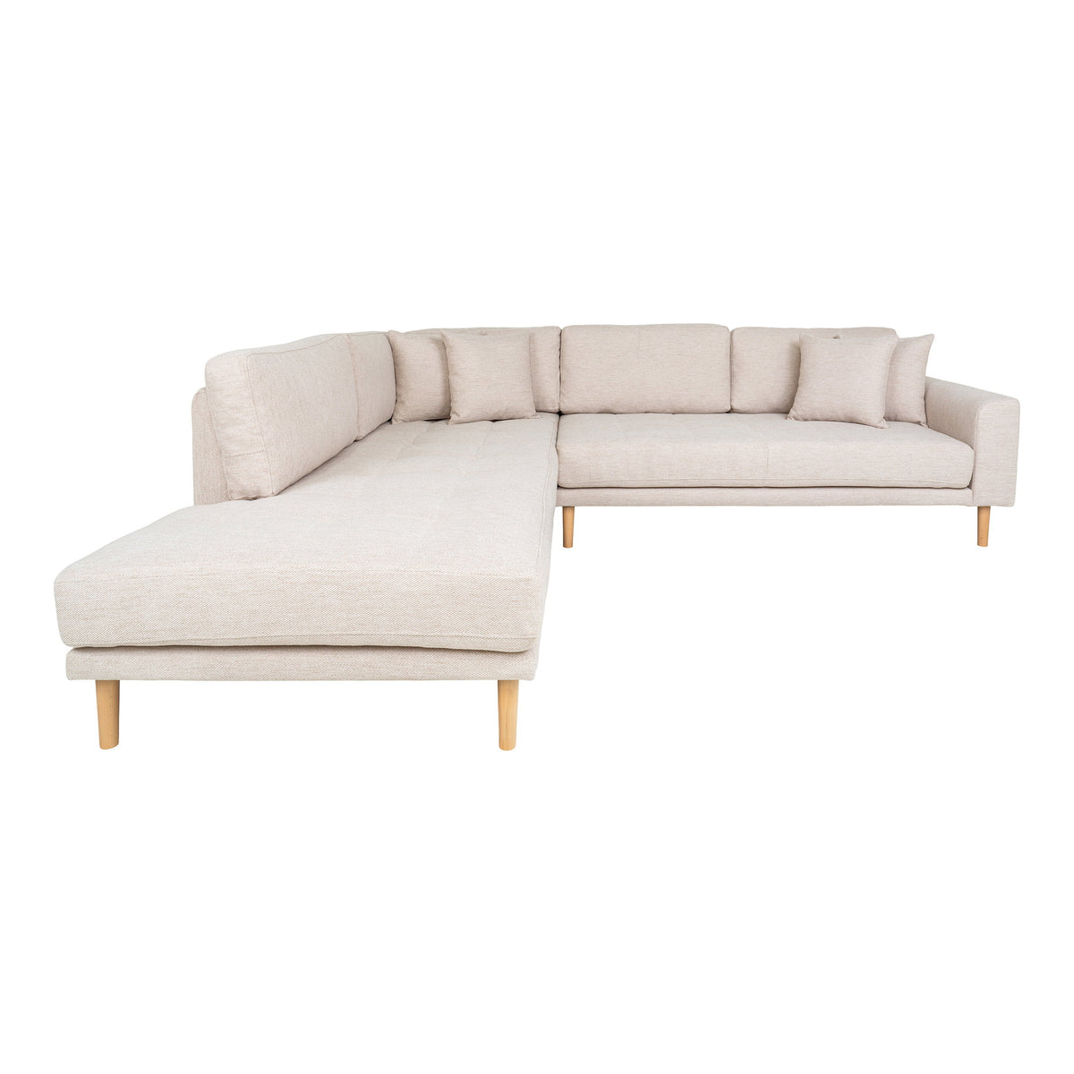 Ugo Ecksofa mit offenem Ende links – Sand, Beine Natur von Luiva Living