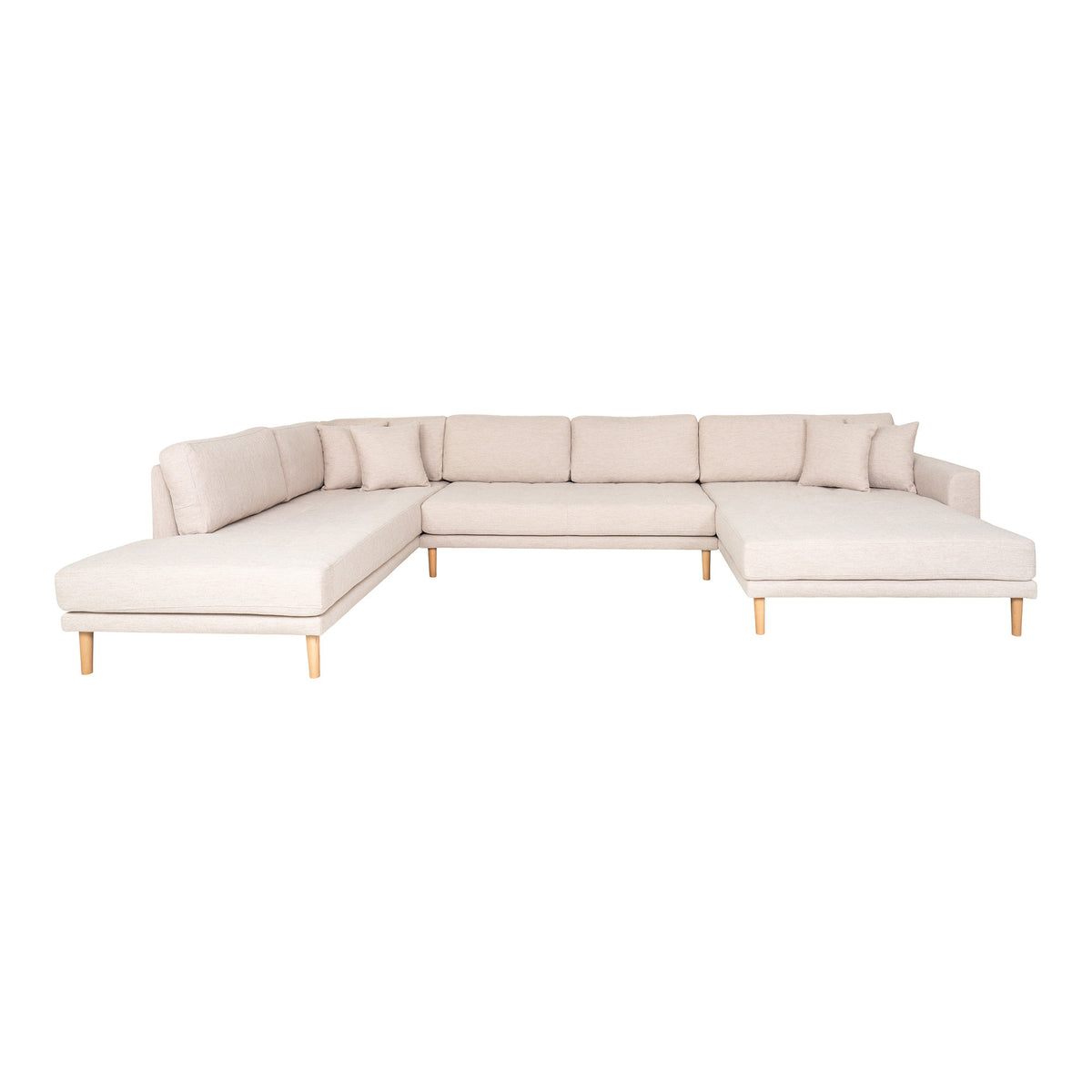 Ugo Wohnlandschaft mit offenem Ende, vorstehend links – Sand, Beine Natur von Luiva Living