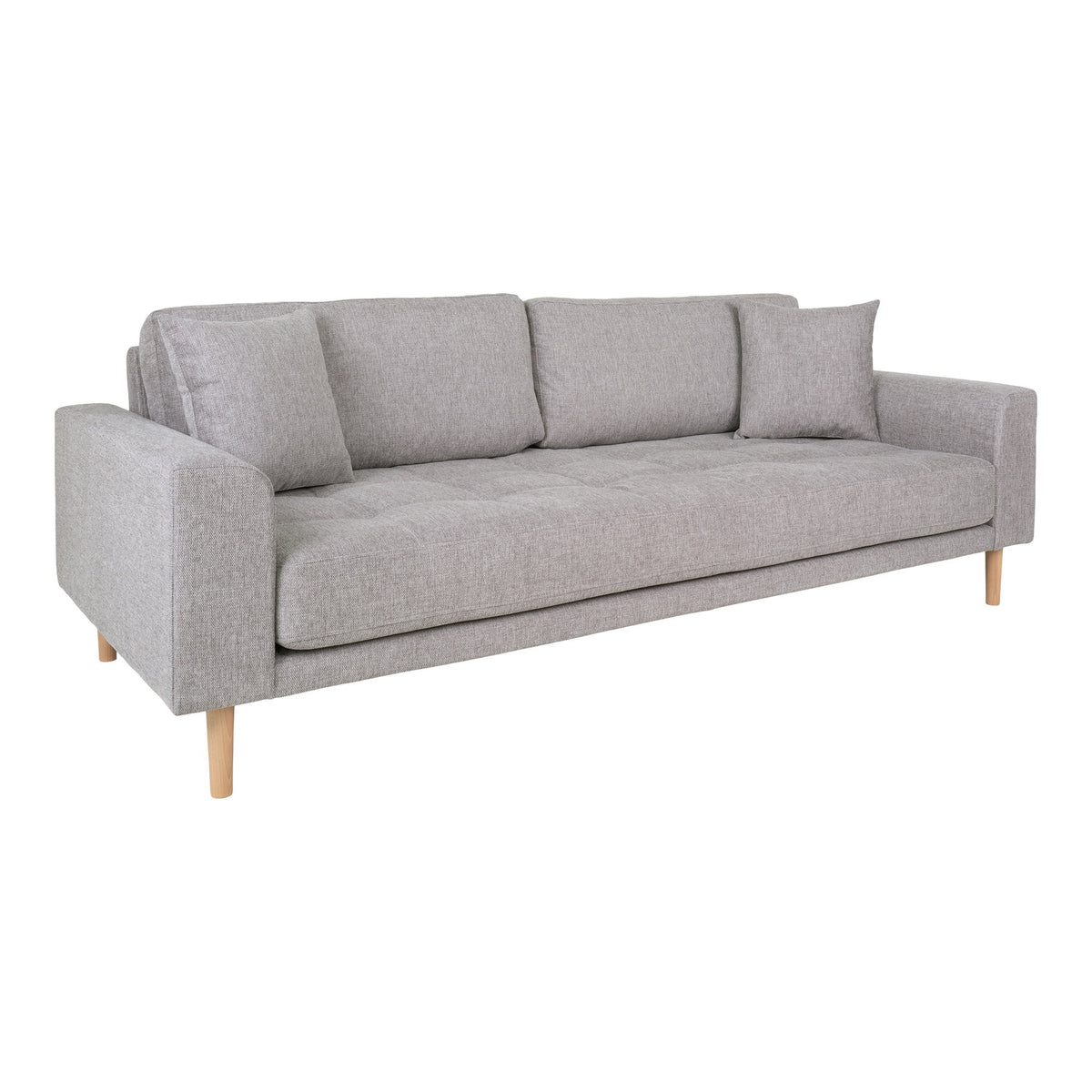 Ugo 3-Sitzer-Sofa – Hellgrau, Beine Natur – Ansicht 2