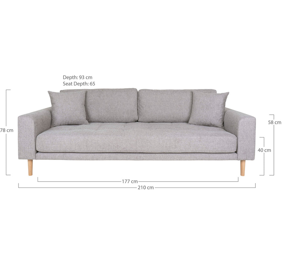 Maßskizze Ugo 3-Sitzer-Sofa