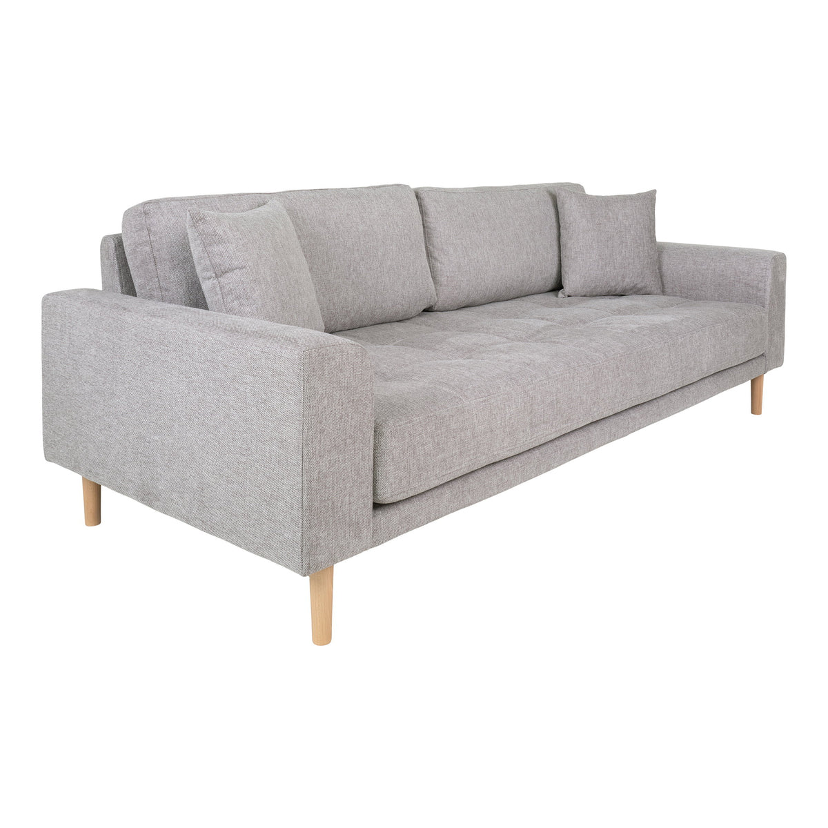 Ugo 3-Sitzer-Sofa – Hellgrau, Beine Natur – Ansicht 3