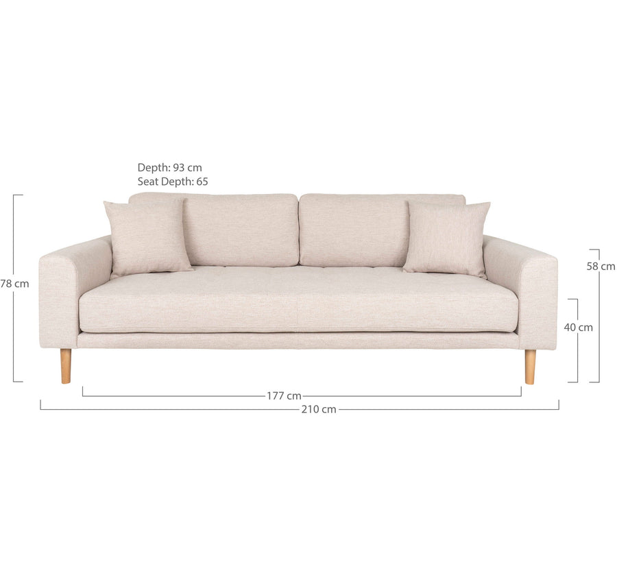 Maßskizze Ugo 3-Sitzer-Sofa