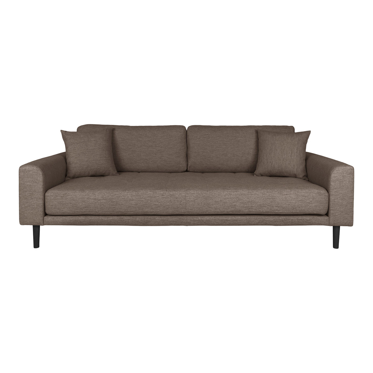 Ugo 3-Sitzer-Sofa – Braun, Beine Schwarz von Luiva Living
