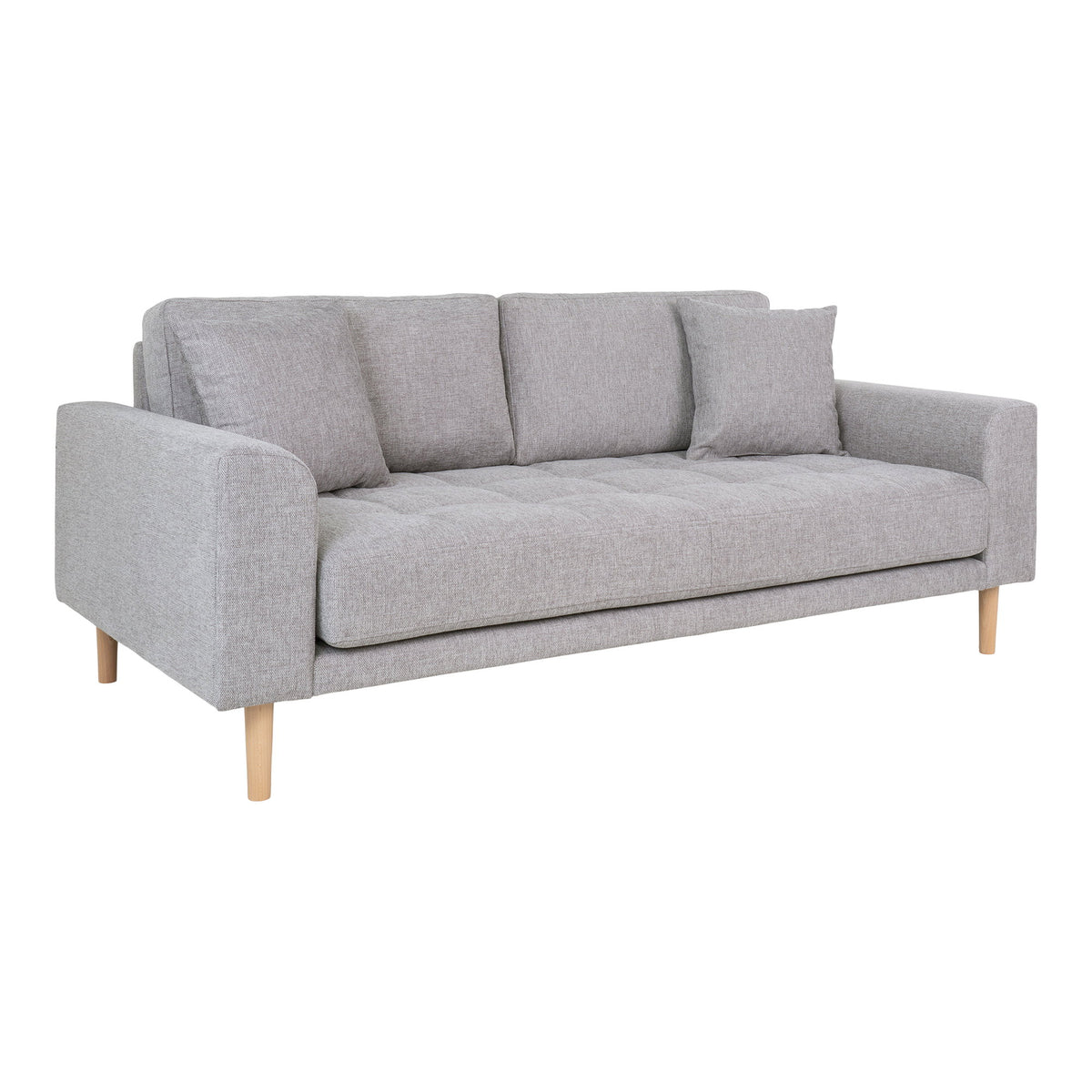 Ugo 2,5-Sitzer-Sofa – Hellgrau, Beine Natur – Ansicht 2