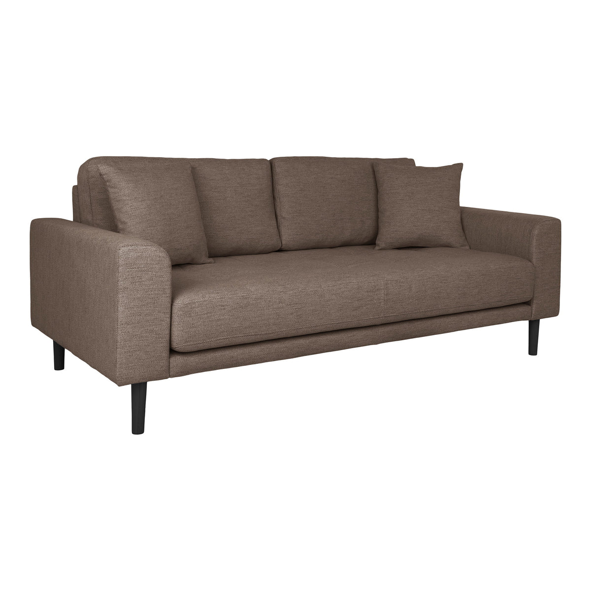 Ugo 2,5-Sitzer-Sofa – Braun, Beine Schwarz – Ansicht 2