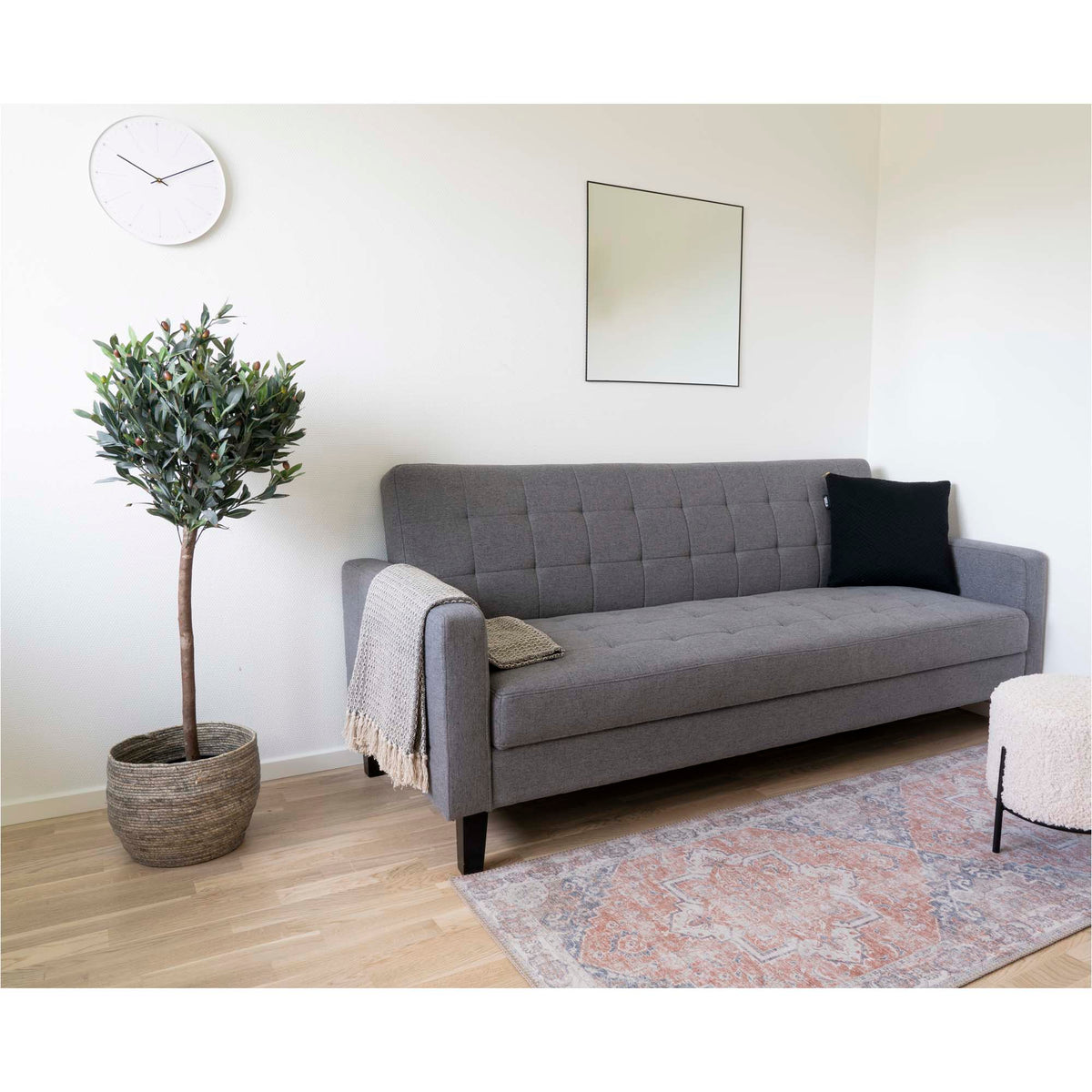Liva Schlafsofa mit Stauraum – Dunkelgrau, Beine Schwarz – Ansicht 9