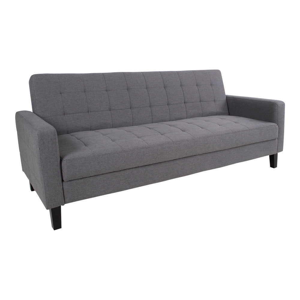 Liva Schlafsofa mit Stauraum – Dunkelgrau, Beine Schwarz – Ansicht 2