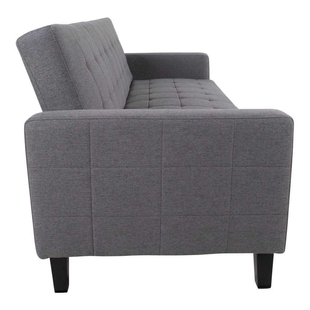 Liva Schlafsofa mit Stauraum – Dunkelgrau, Beine Schwarz – Ansicht 3