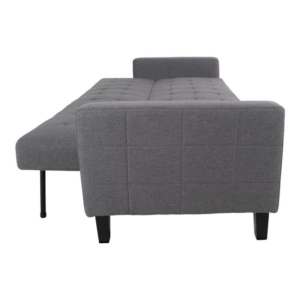 Liva Schlafsofa mit Stauraum – Dunkelgrau, Beine Schwarz – Ansicht 4
