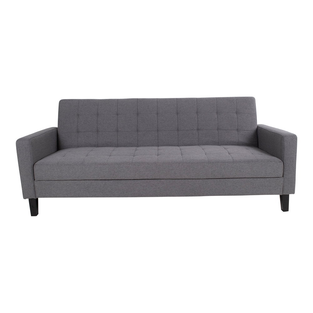 Liva Schlafsofa mit Stauraum – Dunkelgrau, Beine Schwarz von Luiva Living