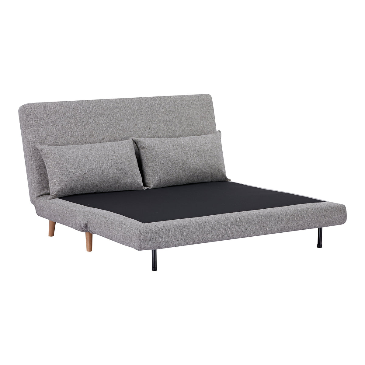 Jorik 2-Sitzer-Schlafsofa – Grau, Beine Natur – Ansicht 3