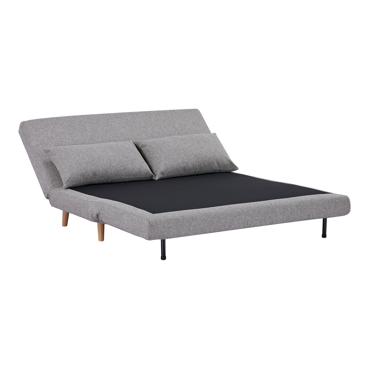 Jorik 2-Sitzer-Schlafsofa – Grau, Beine Natur – Ansicht 4