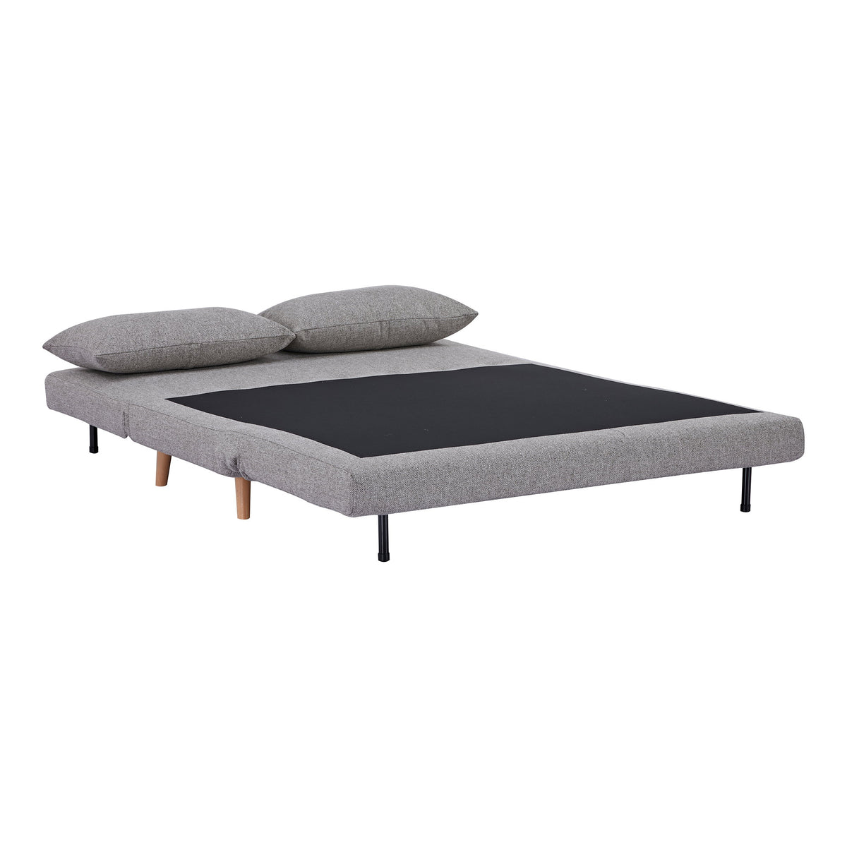 Jorik 2-Sitzer-Schlafsofa – Grau, Beine Natur – Ansicht 5