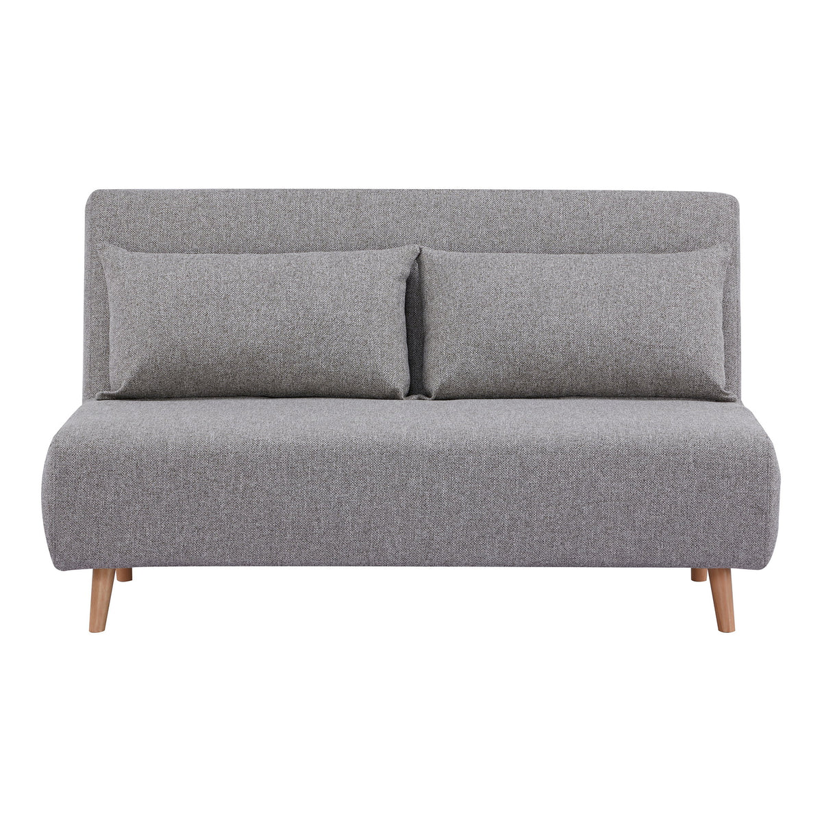 Jorik 2-Sitzer-Schlafsofa – Grau, Beine Natur von Luiva Living