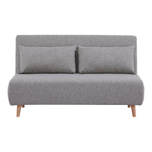 Jorik 2-Sitzer-Schlafsofa – Grau, Beine Natur von Luiva Living