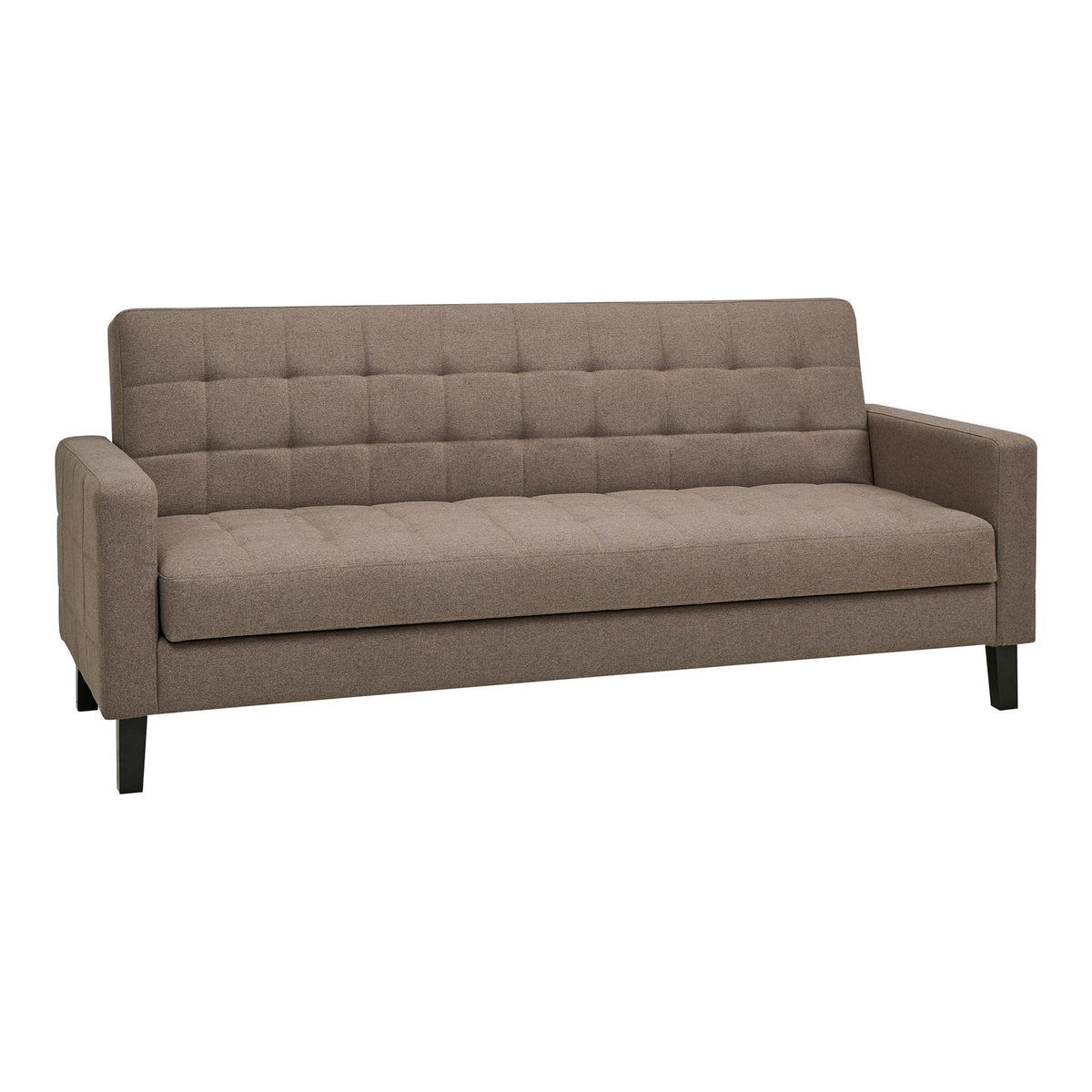 Liva Schlafsofa mit Stauraum – Braun, Beine Schwarz von Luiva Living